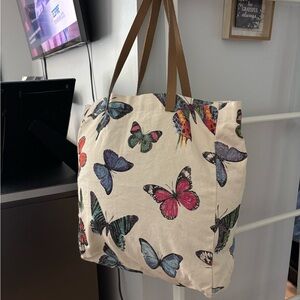 Butterfly Print Tote Bag